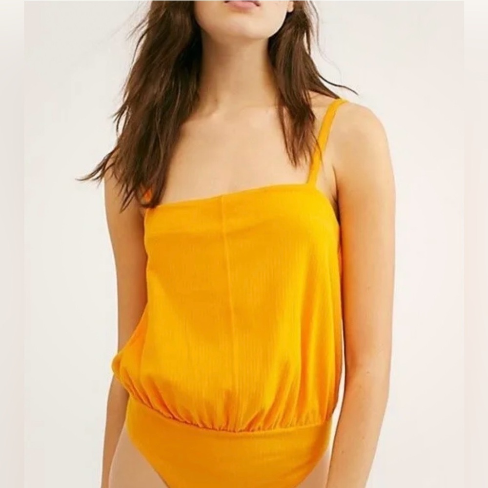 Free People Intimately Marissa Tangerine Bodysuit Size Small